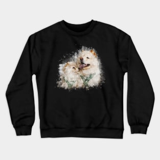 Two Dog watercolor Crewneck Sweatshirt